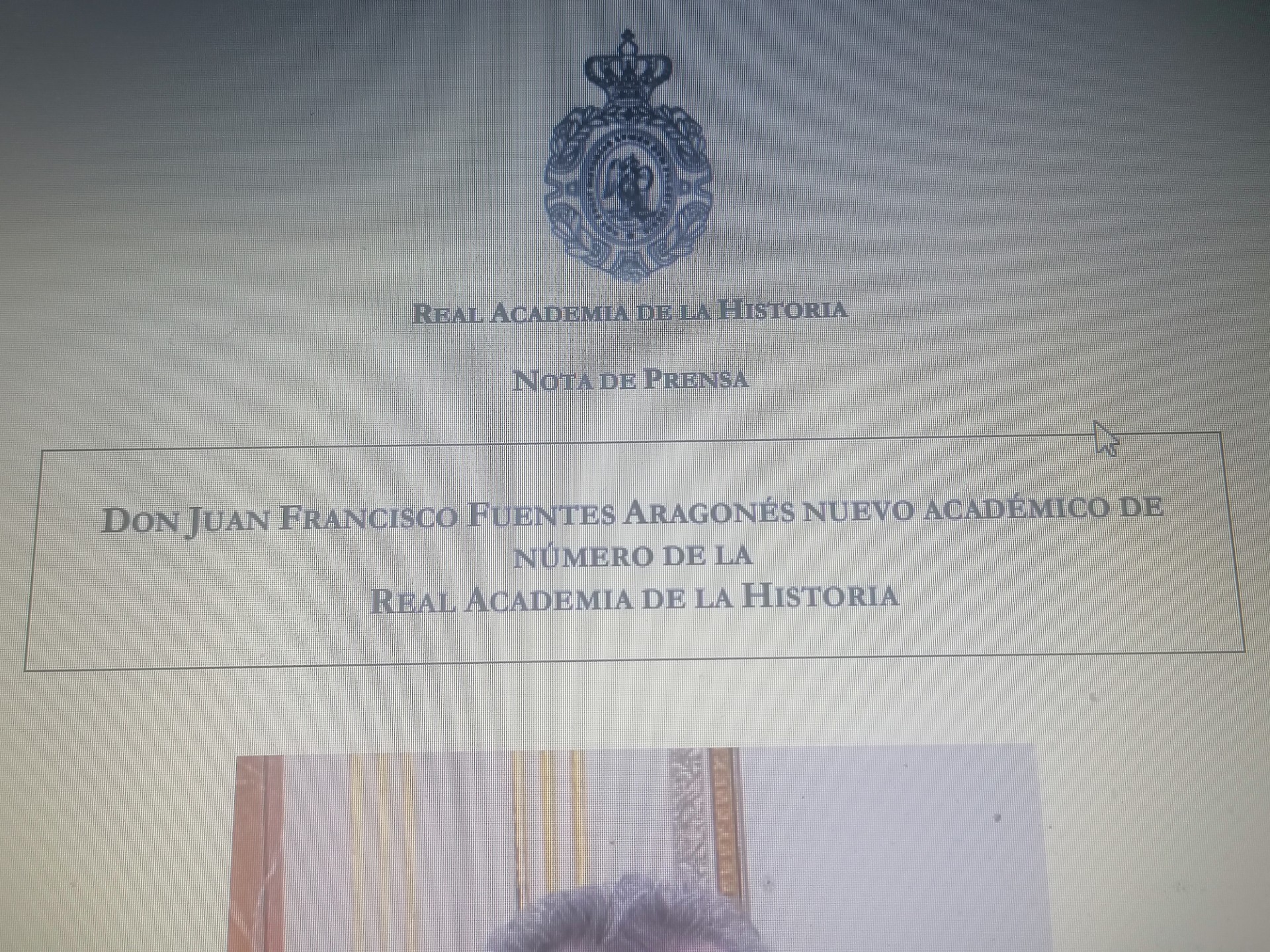 Juan Francisco Fuentes, miembro de la Real Academia de la Historia 