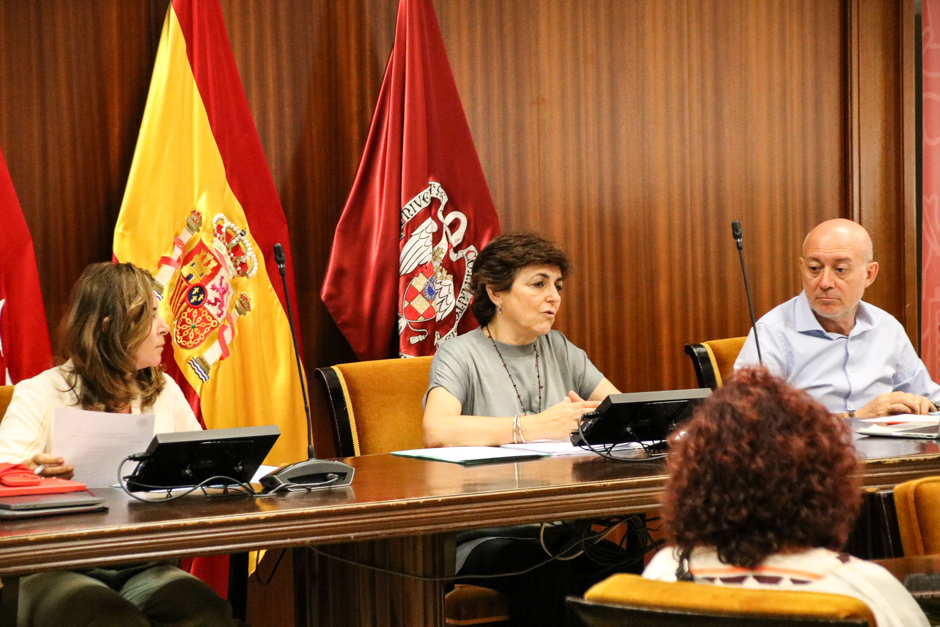 Isabel Mª García Fernández, presidiendo la reunión