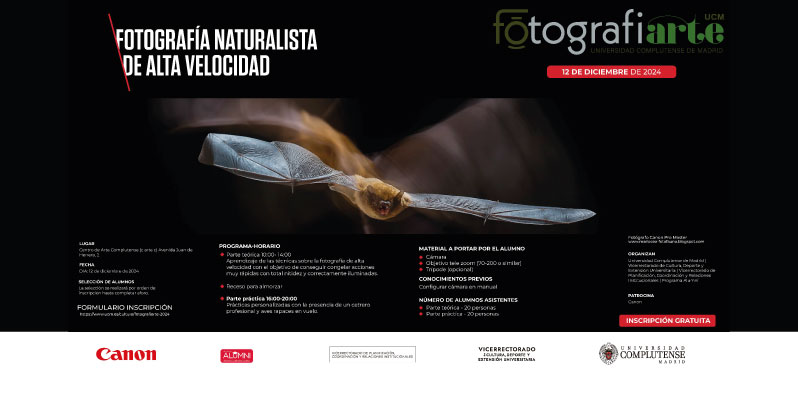 Taller de fotografía de alta velocidad con Mario Cea, 12 de diciembre.