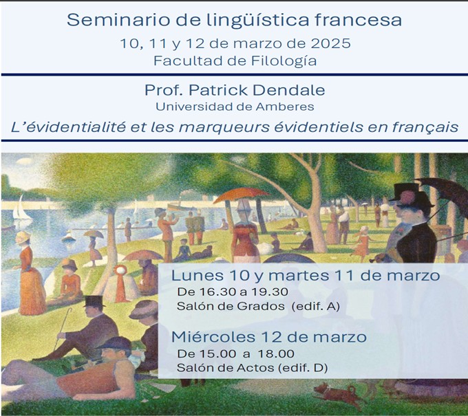 L’évidentialité et les marqueurs évidentiels en français. Prof. Patrick Dendale Universidad de Amberes 10, 11 y 12 de marzo de 2025 Facultad de Filología