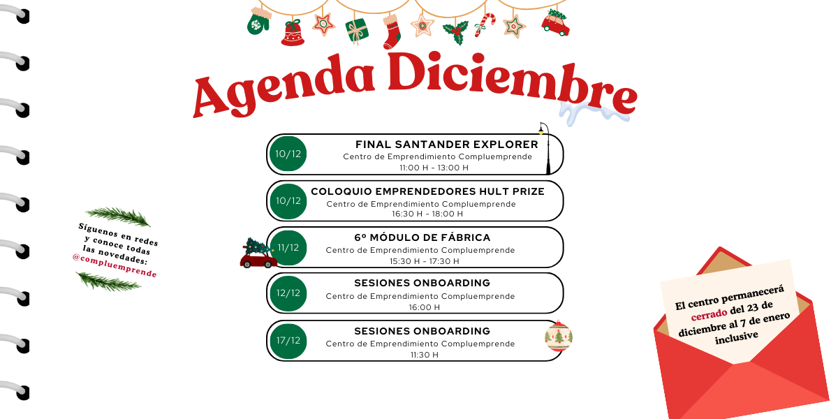 Agenda diciembre