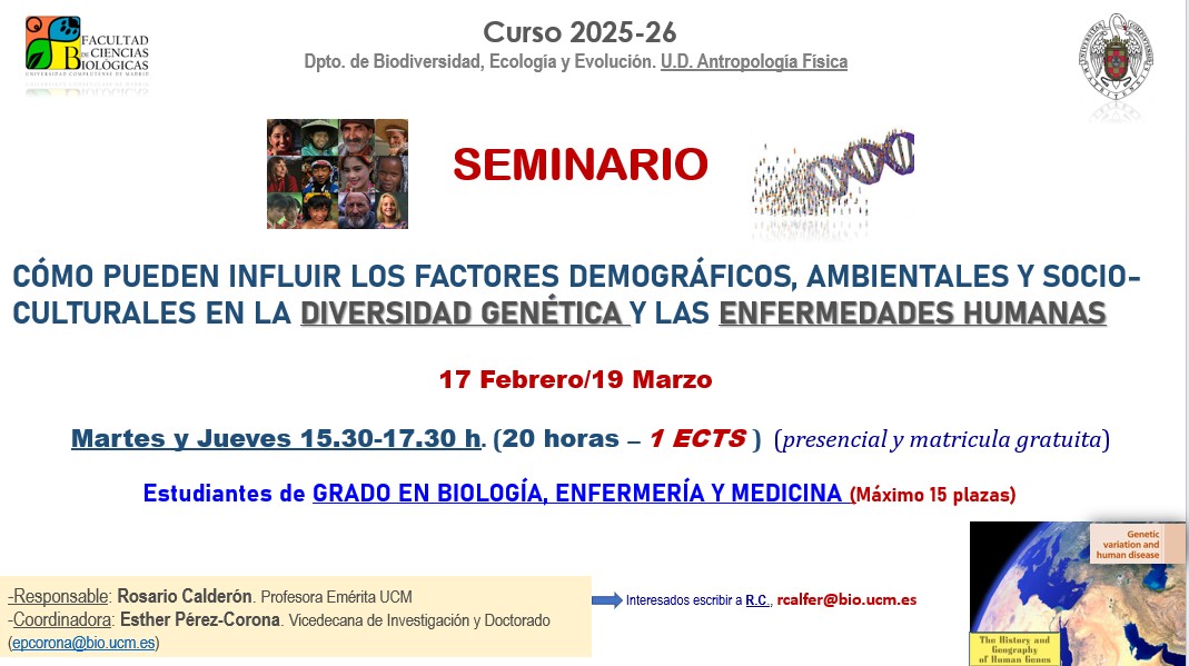 Curso "Diversidad genética y enfermedades humanas" (Feb-Mar 2026)