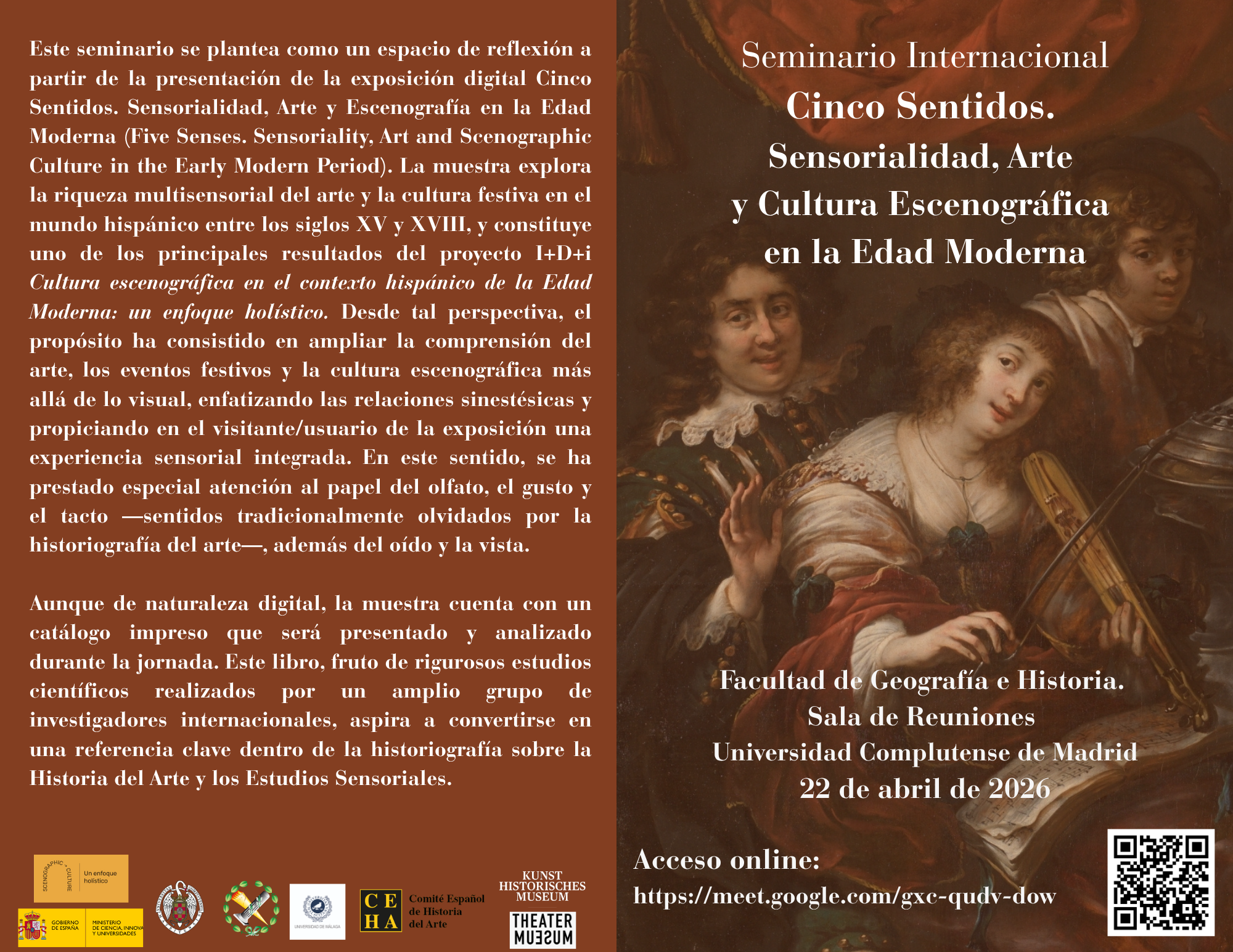 Seminario Cinco sentidos. Sensorialidad, arte y cultura escenográfica en la Edad Moderna