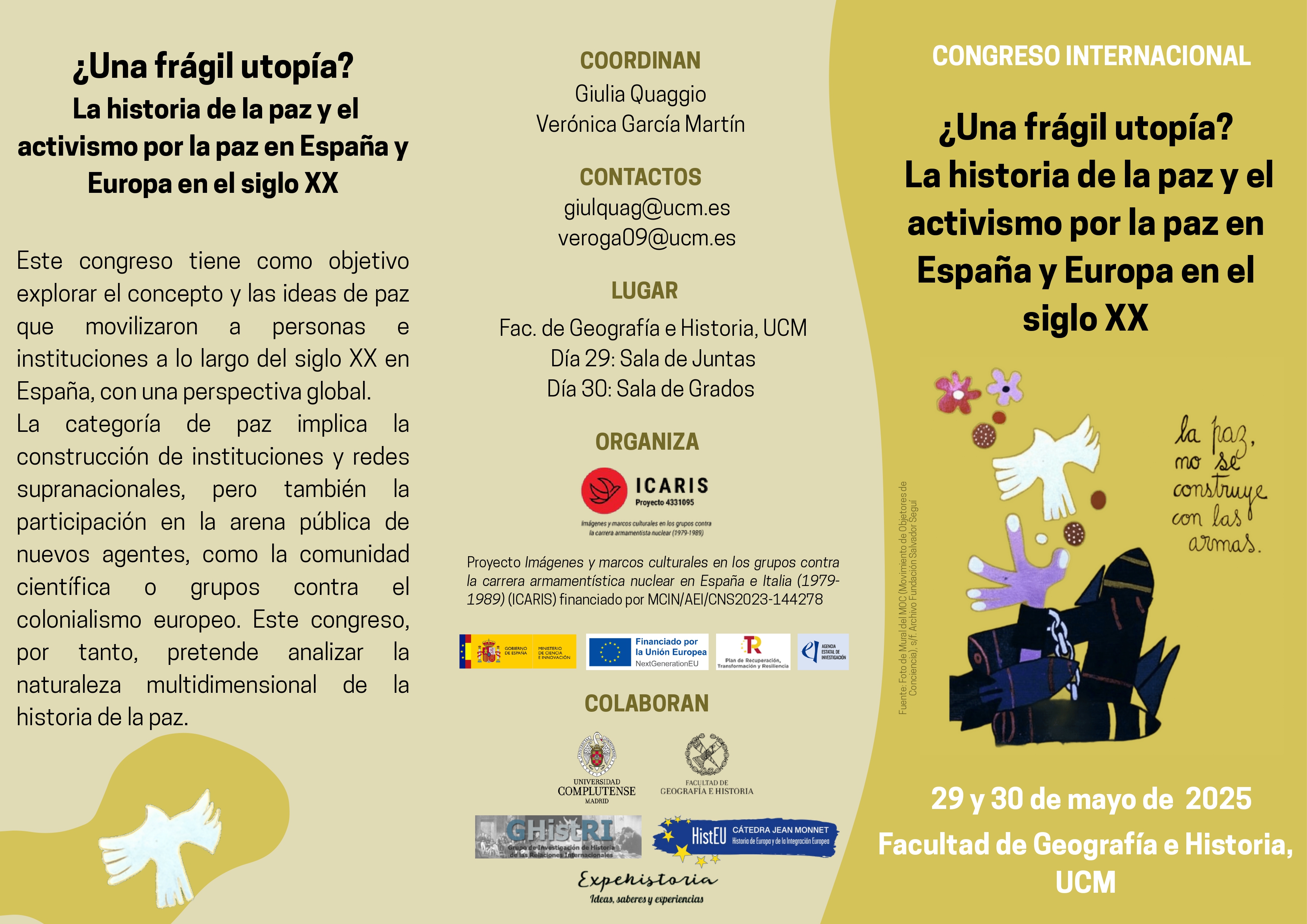¿Una frágil utopía? La historia de la paz y el activismo por la paz en España y Europa en el siglo XX