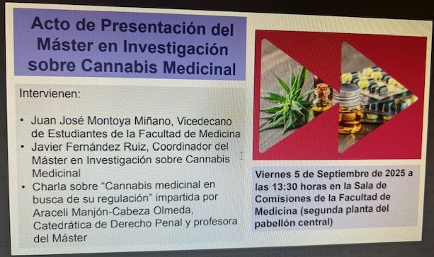 Presentación del Máster en investigación sobre cannabis medicinal