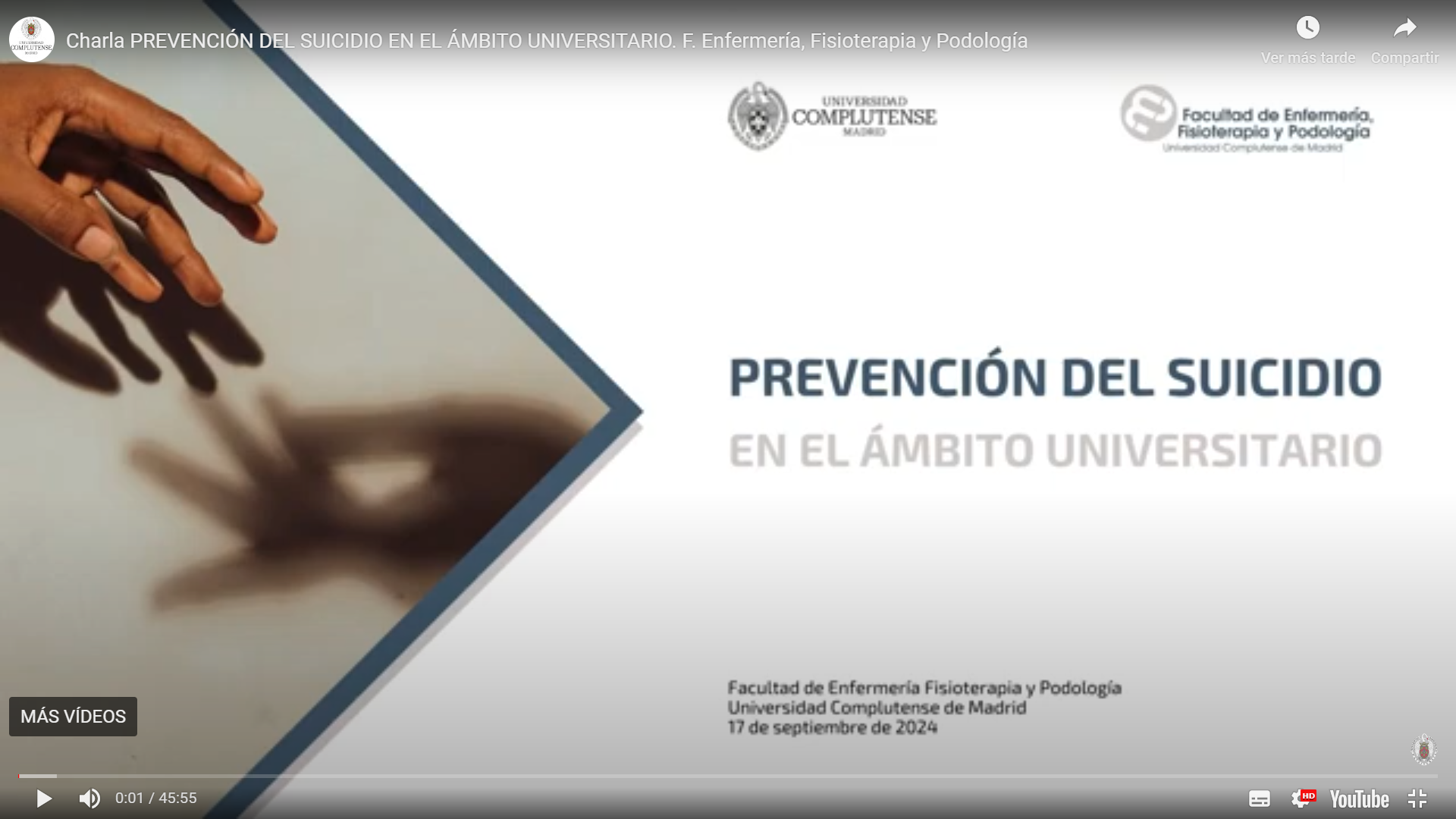 Charla PREVENCIÓN DEL SUICIDIO EN EL ÁMBITO UNIVERSITARIO