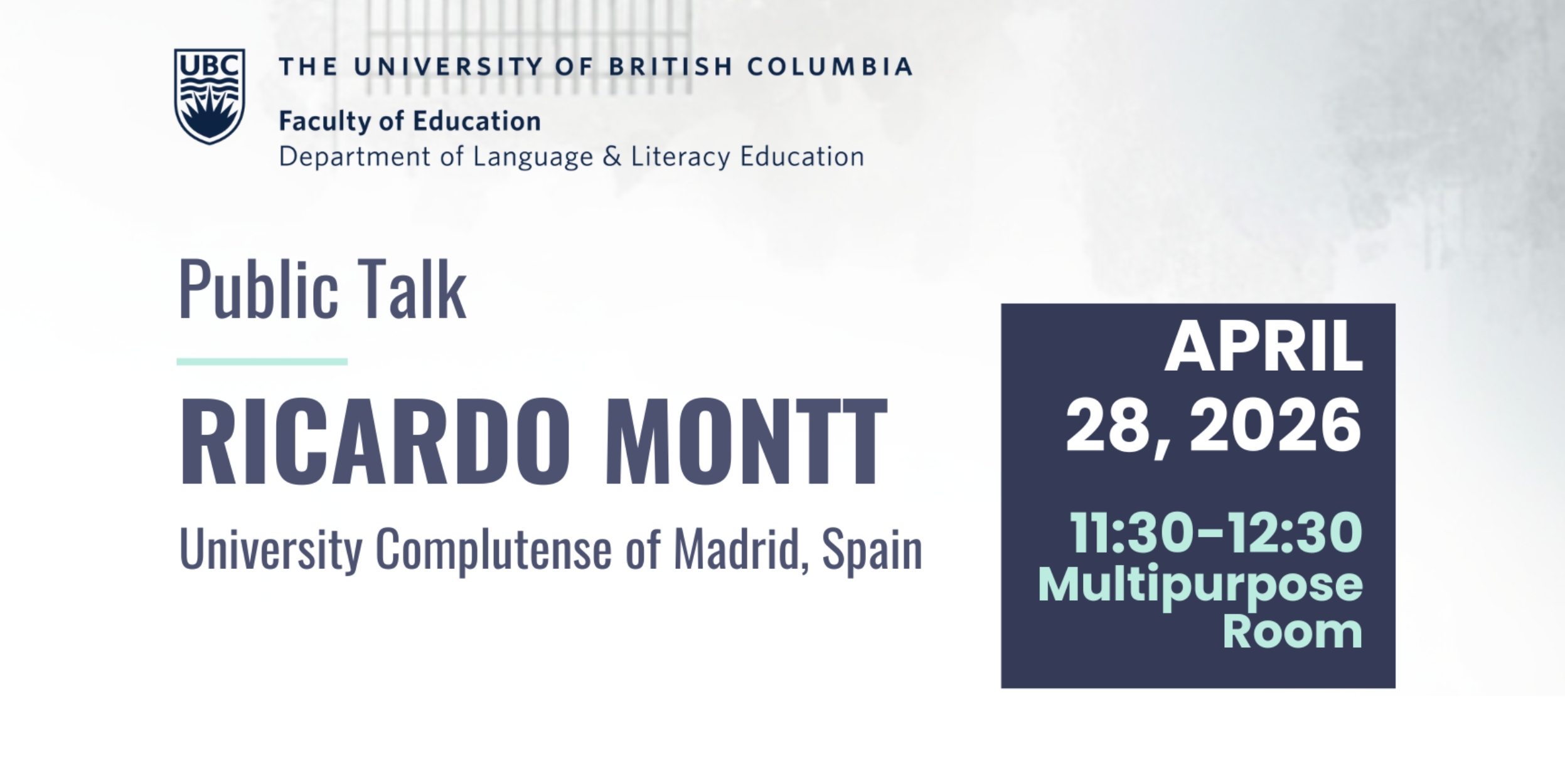 Ricardo Montt will present the progress of the DigitalHealthEdu project at the University of British Columbia (Canada)