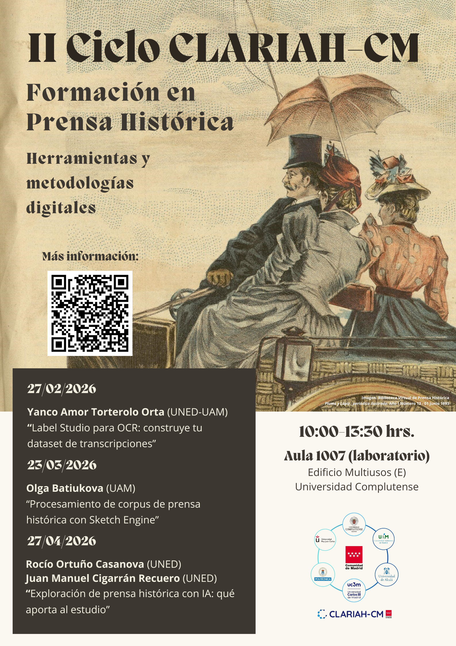 II Ciclo CLARIAH-CM: formación en Prensa Histórica. Herramientas y metodologías digitales.