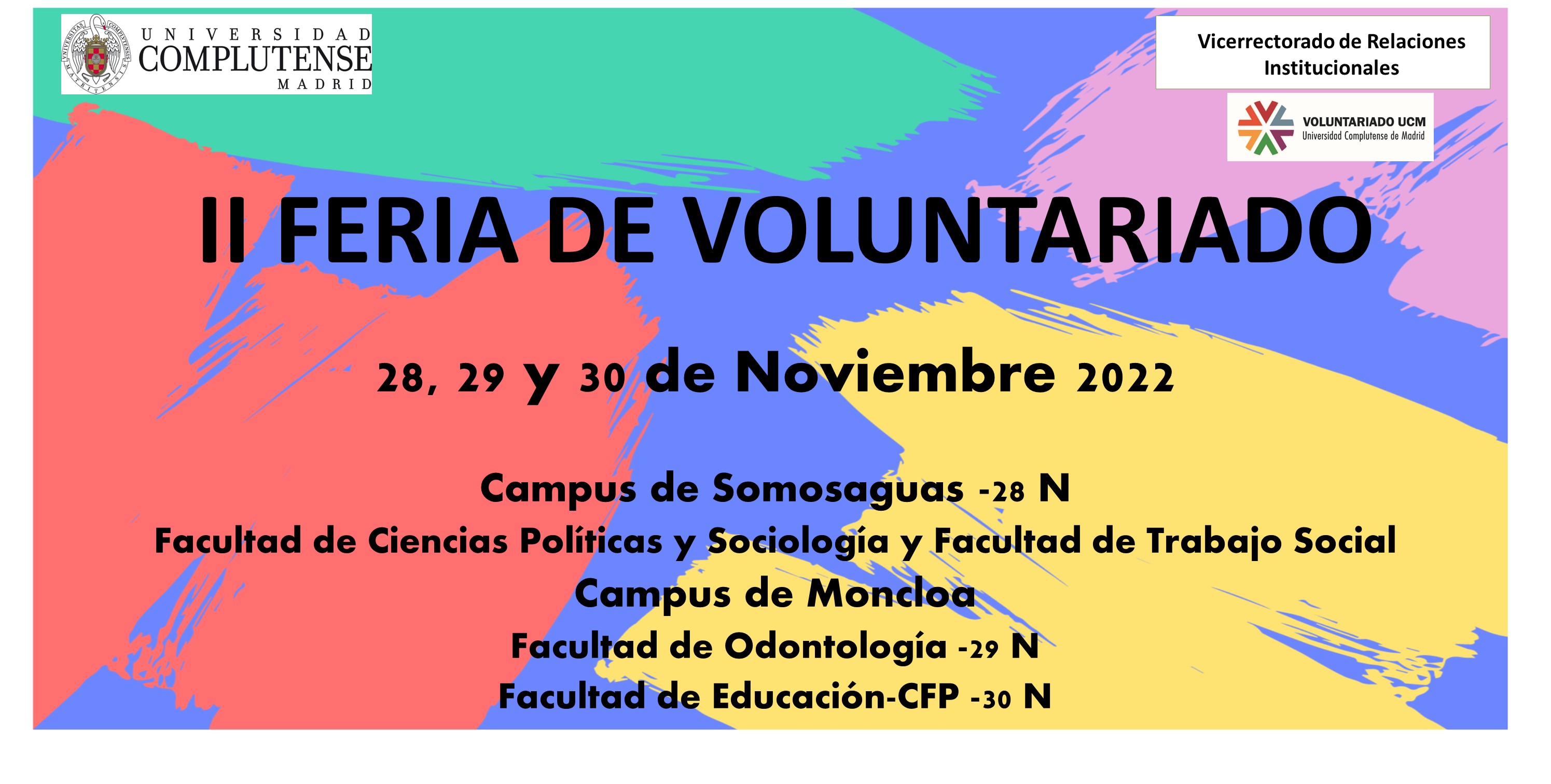 ¡Ven a la II Feria de Voluntariado de la Universidad Complutense! 