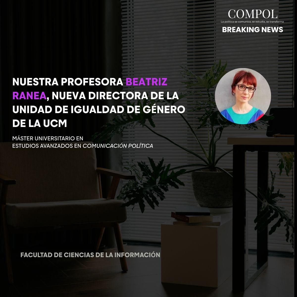 Beatriz Ranea, nueva directora de la Unidad de Igualdad de Género de la UCM
