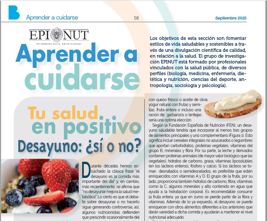 Nuevo "Aprender a Cuidarse" sobre el desayuno saludable