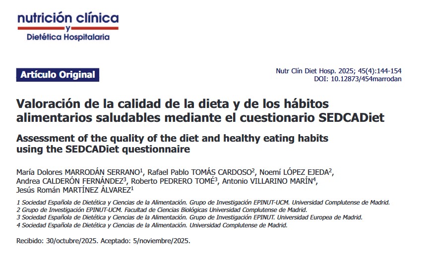 Publicaciones recientes del Grupo EPINUT