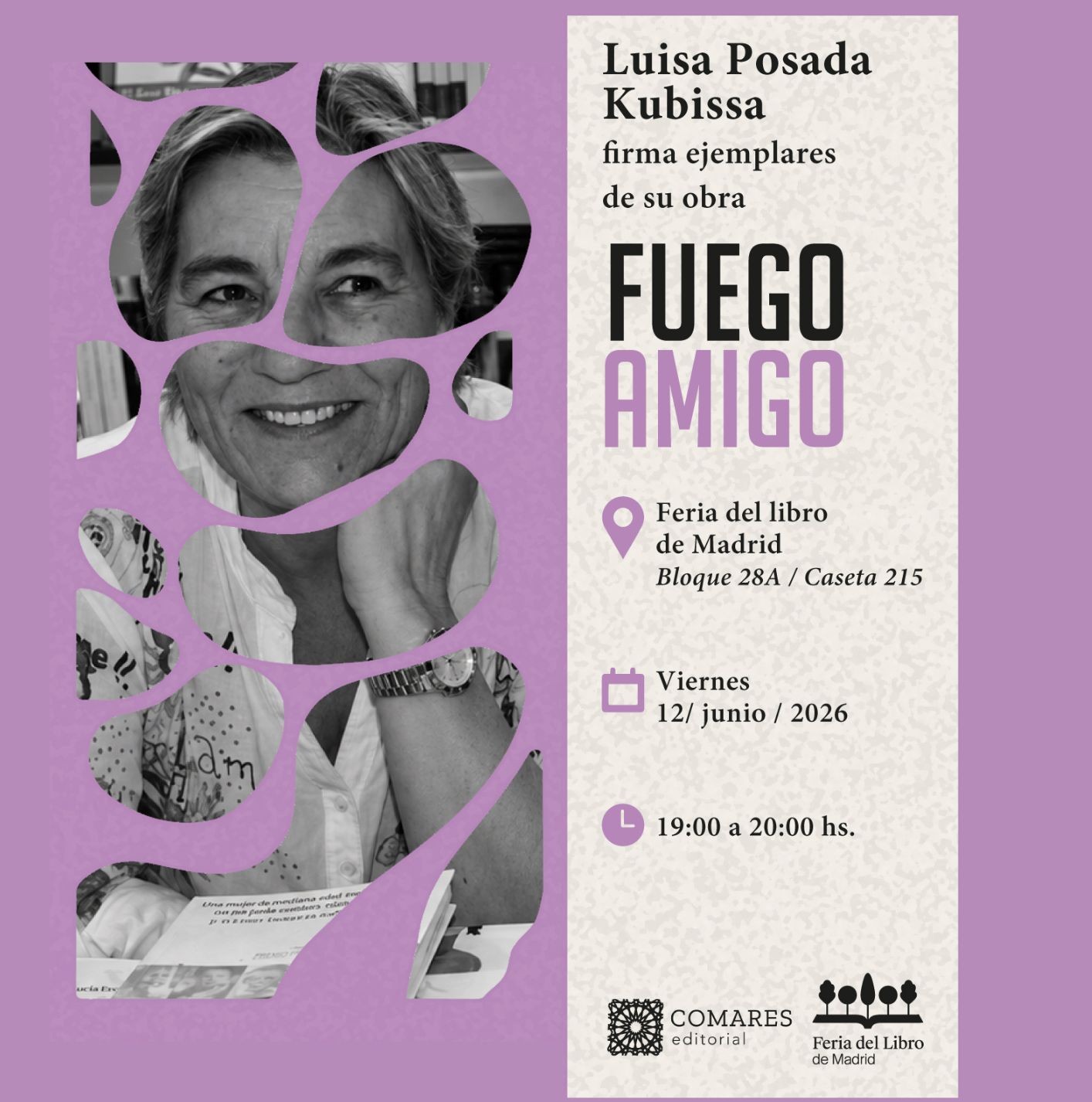 Firma de libro FUEGO AMIGO de Luisa Posada