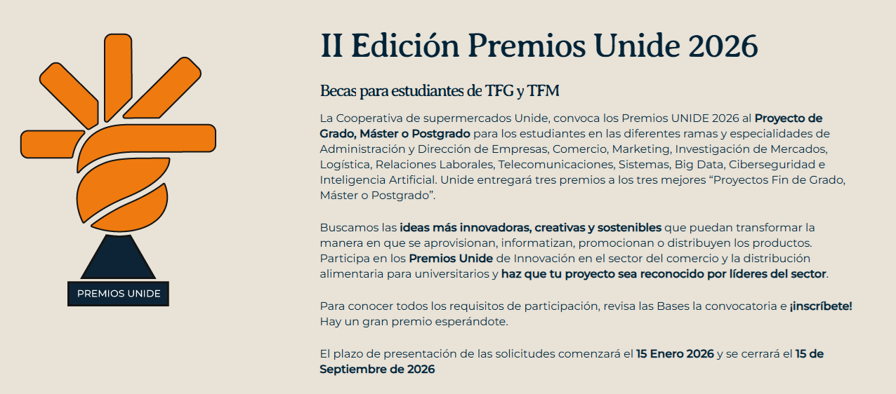 Convocatoria de la II edición de los Premios Universitarios “Alimenta el Futuro” de UNIDE