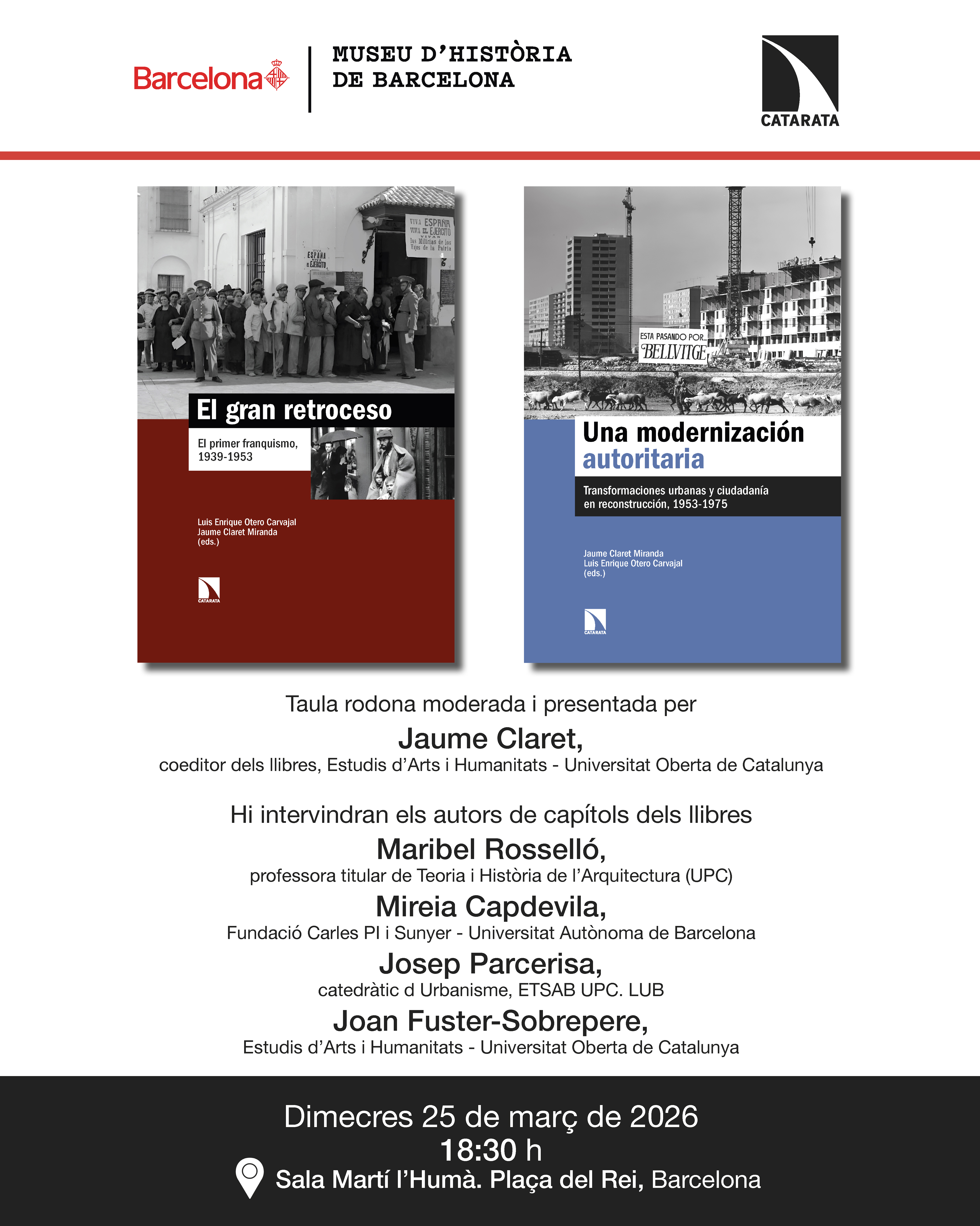Anunciamos la última presentación de las siguientes publicaciones  con Josep Parcerisa, Maribel Rosselló, Mireia Capdevila y Joan Fuster- Sobrepere. 