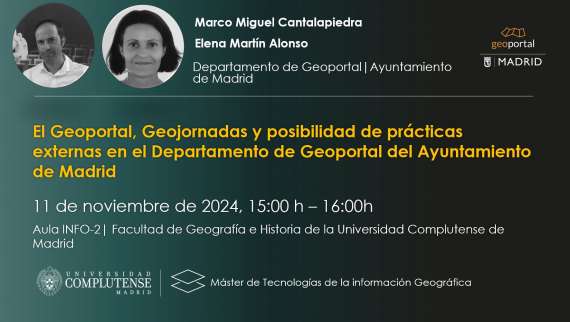 El Geoportal, Geojornadas y posibilidad de prácticas externas en el Departamento de Geoportal del Ayuntamiento de Madrid