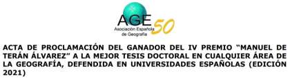 Tesis doctoral premiada: Borja Moya-Gómez obtiene el premio “Manuel de Terán Álvarez” de la AGE