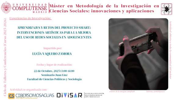 Talleres y Conferencias: Aprendizajes y retos del proyecto smart: intervenciones artísticas para la mejora del uso de redes sociales en adolescentes