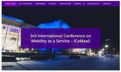 El 3er Congreso Internacional sobre Movilidad como Servicio (ICoMaaS) se desarrollará el 29-30 de noviembre en Tampere, Finlandia