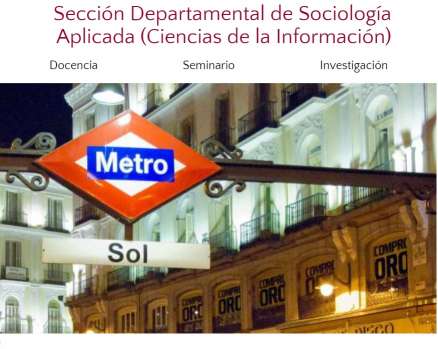 Ya accesible la web de la Sección Departamental de Sociología Aplicada (Ciencias de la Información)