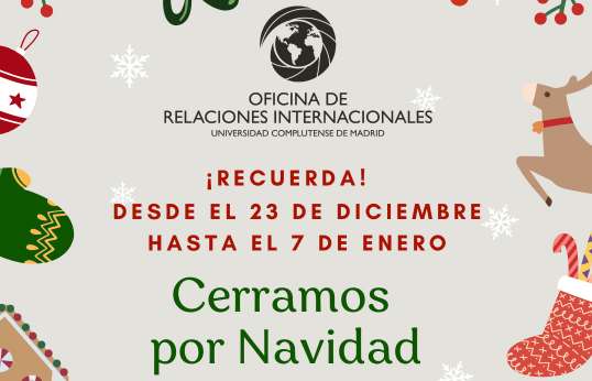 ¡La Oficina de Relaciones Internacionales os desea Felices Fiestas!