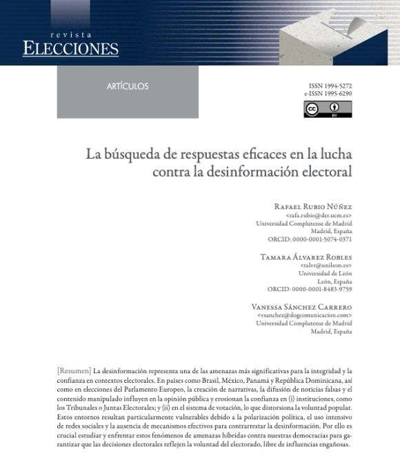 La búsqueda de respuestas eficaces en la lucha contra la desinformación electoral