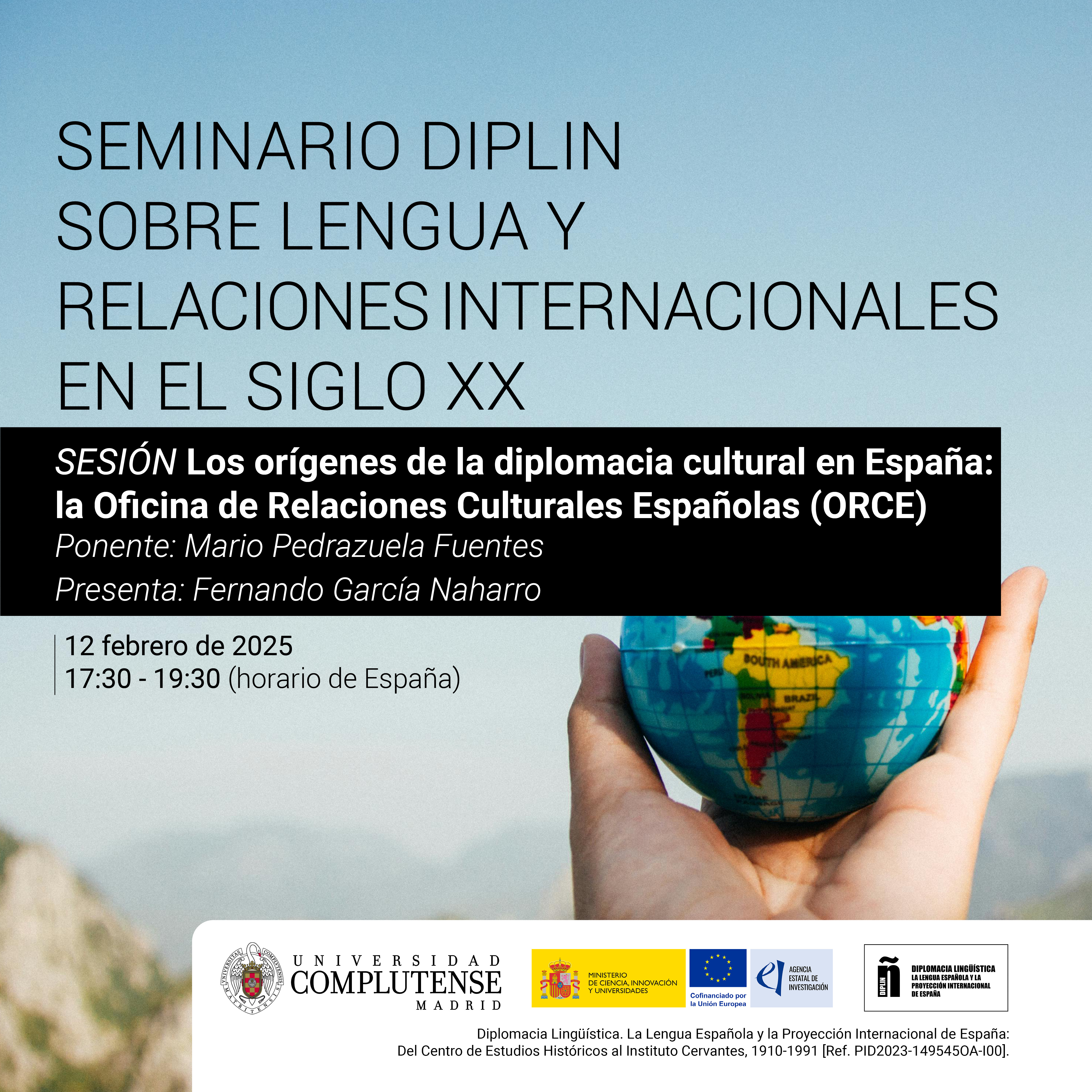 1ª sesión del webinar DIPLIN en Lengua y Relaciones Internacionales (12/02/2025)