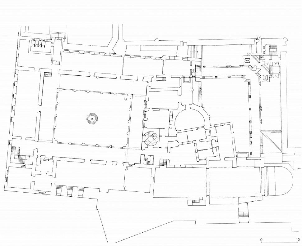 (Imagen 4) Planimetría convento de santa Fe y ubicación de la capilla