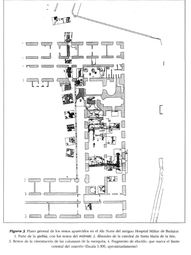 Imagen 5. Restos  de la mezquita en el ala norte del Hospital Militar (VALDÉS,1999:275)