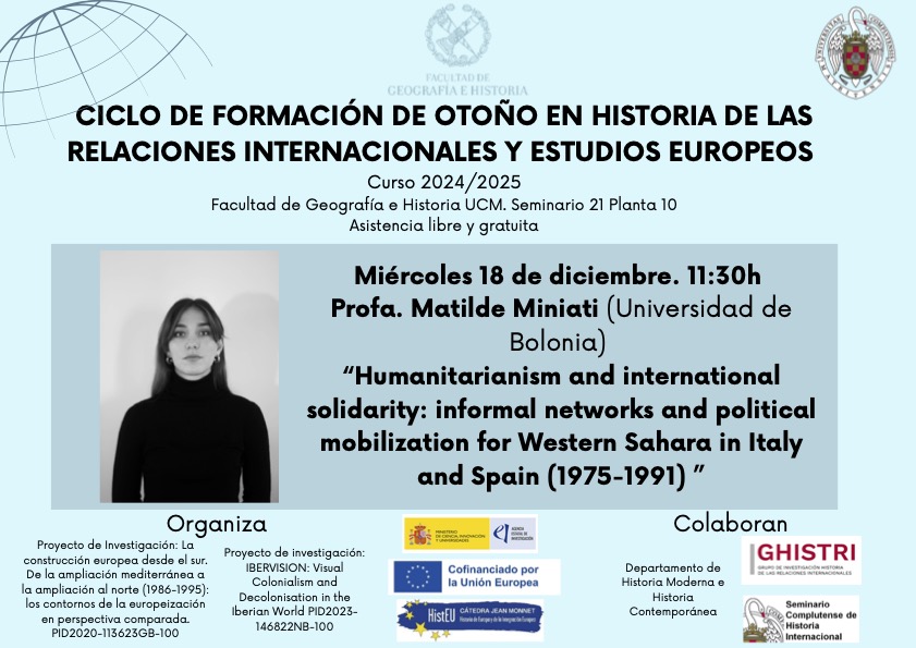 Ciclo de Formación de Otoño: Humanitarianism and international solidarity (18/12/2024, 11:30)