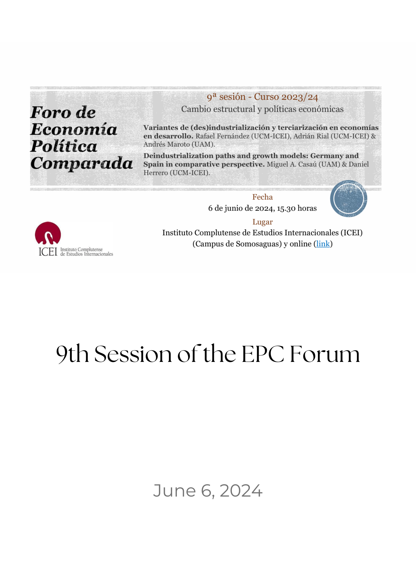 9 session epc forum