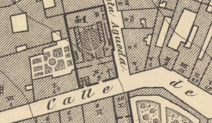 teatro martín - parcelario de madrid de ibáñez (1870)