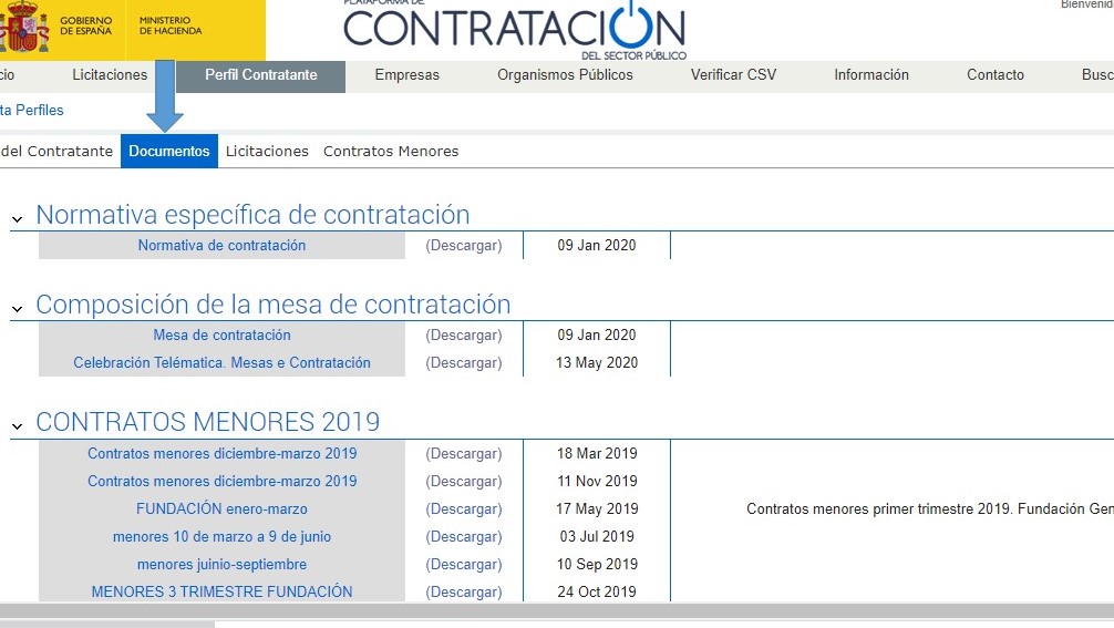 plataforma de contratación documentos