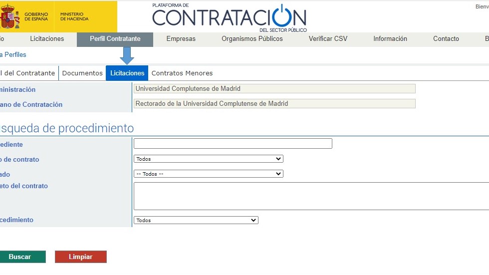 plataforma de contratación licitaciones