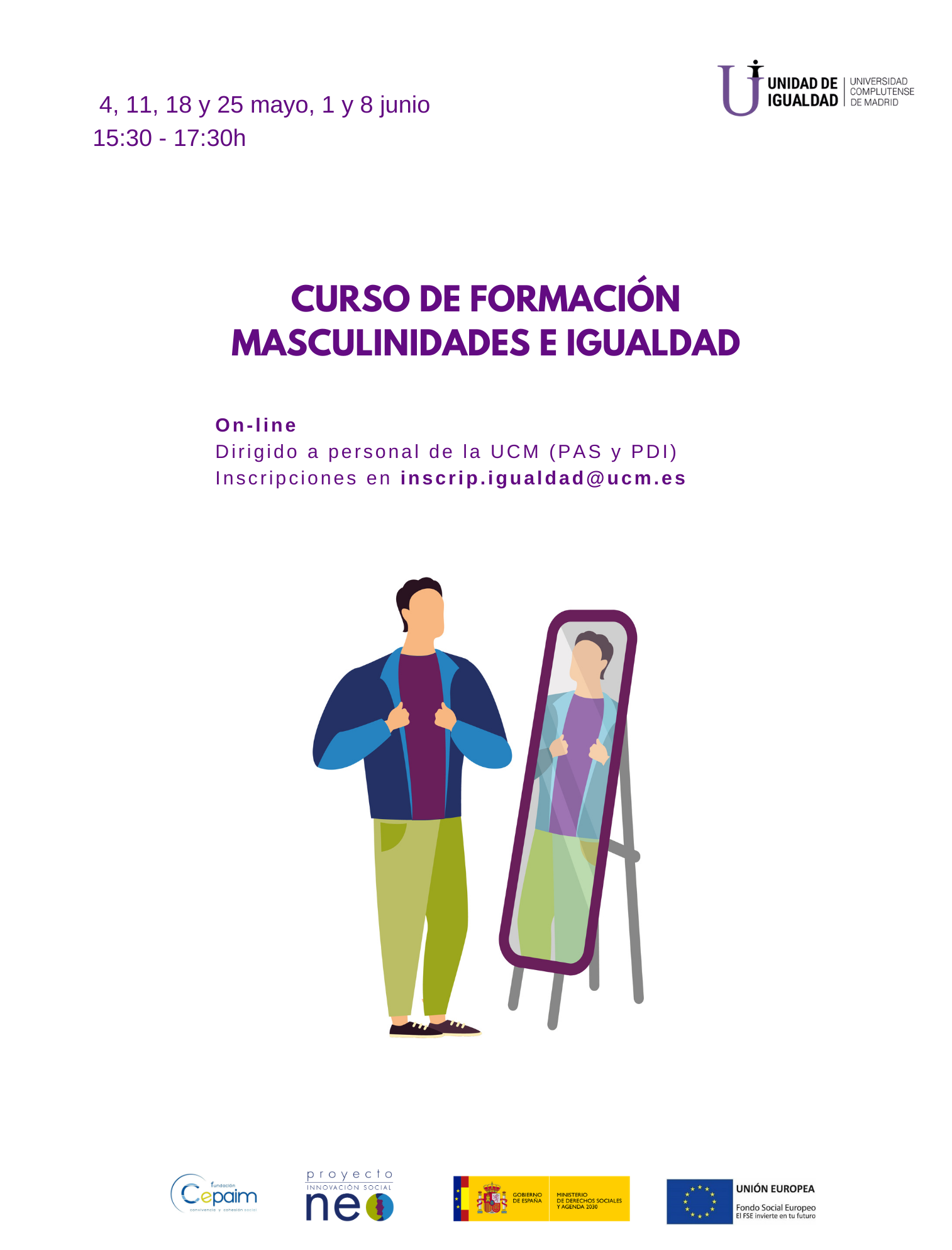 cartel curso masculinidades e igualdad