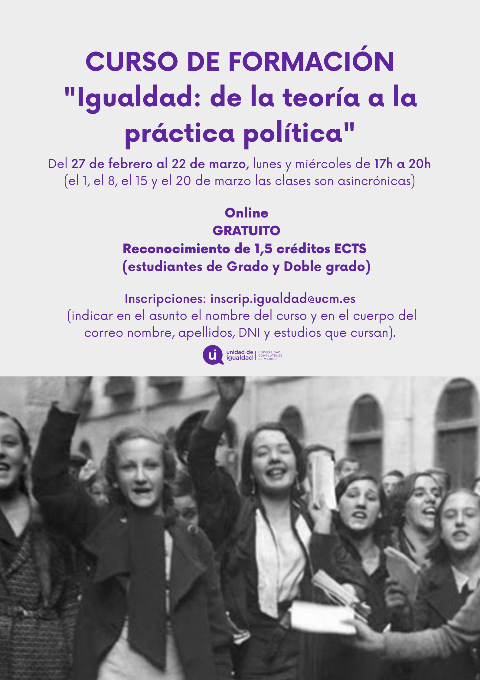 cartel_curso igualdad de la teoría a la práctica política