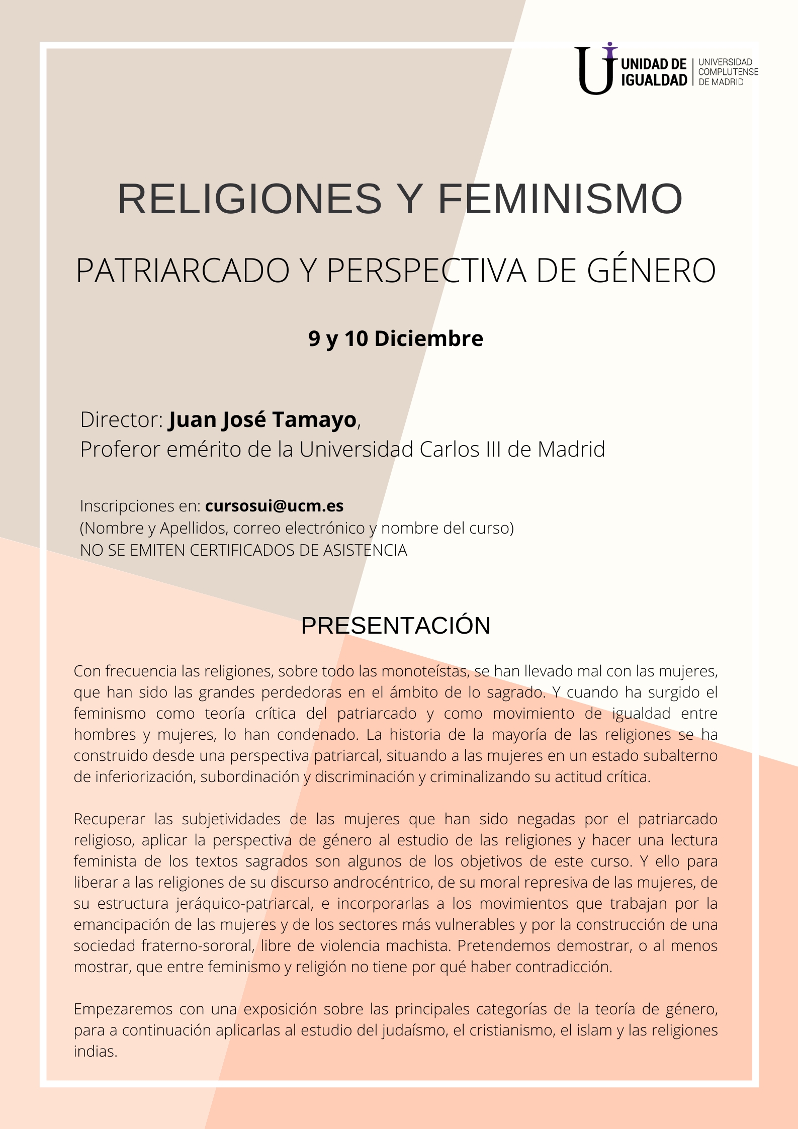 curso feminismo y religiones