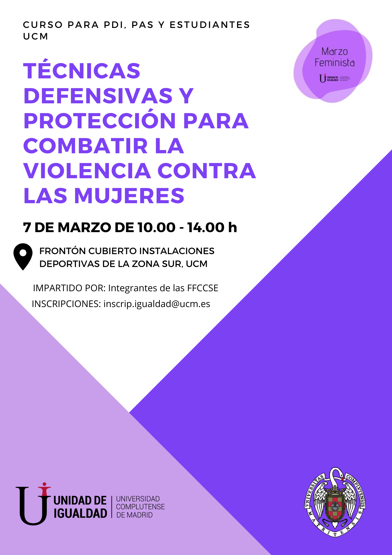 técnicas defensivas y protección para combatir la violencia contra la mujer