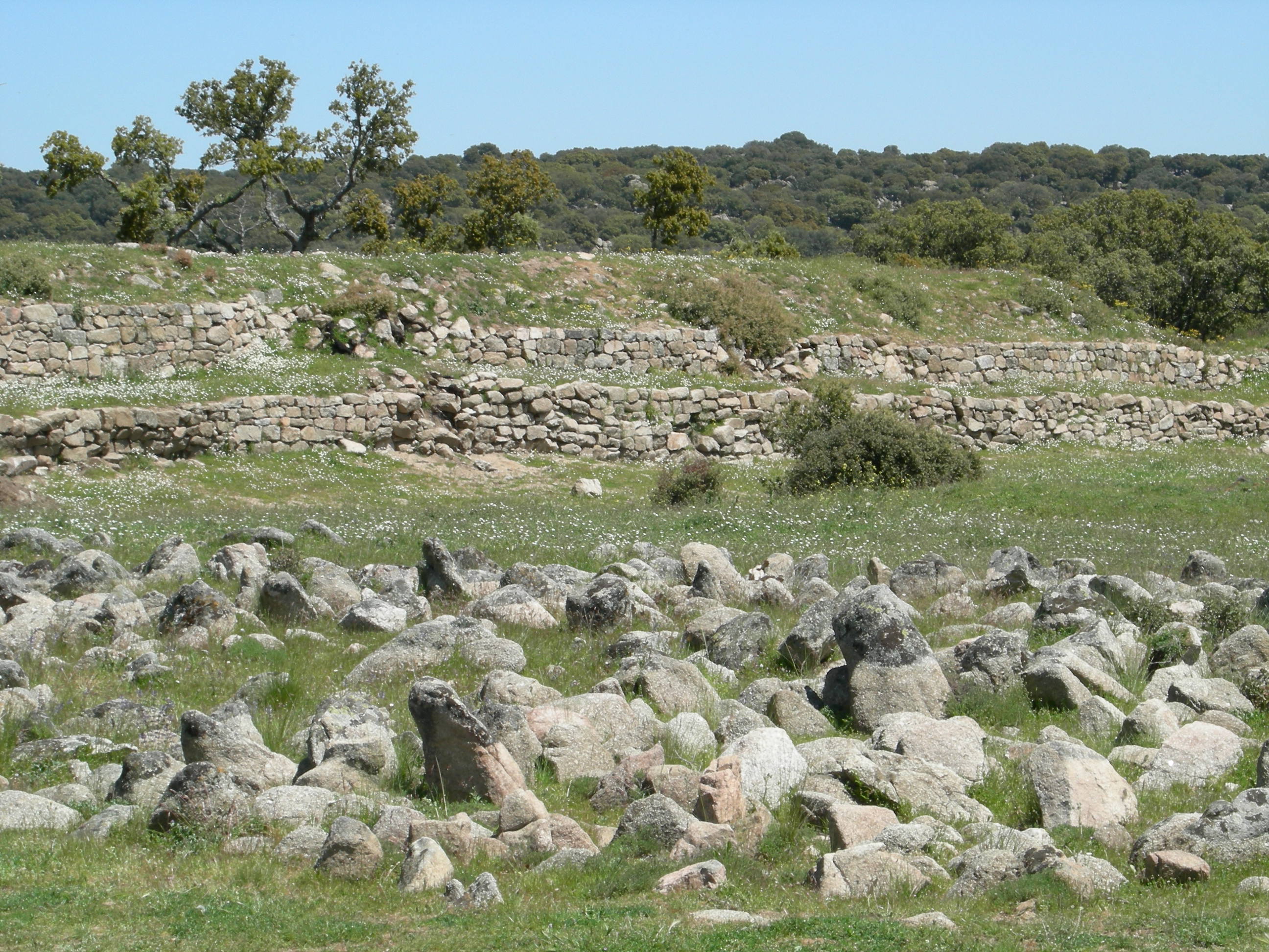 Piedras hincadas junto al primer recinto